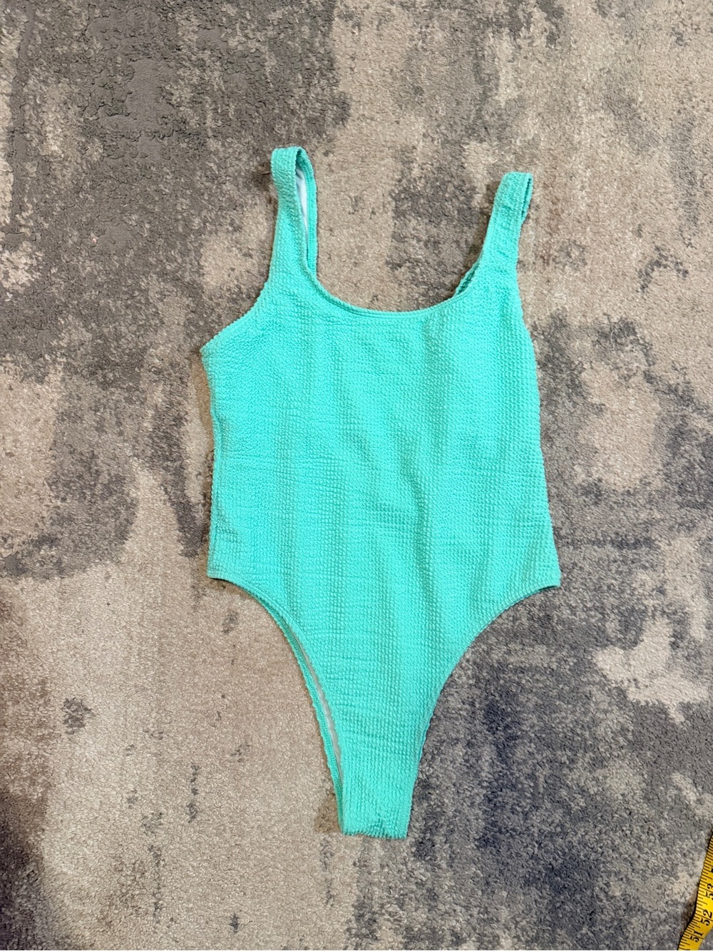 Source Unknown Light Green Textured One-Piece Swimsuit